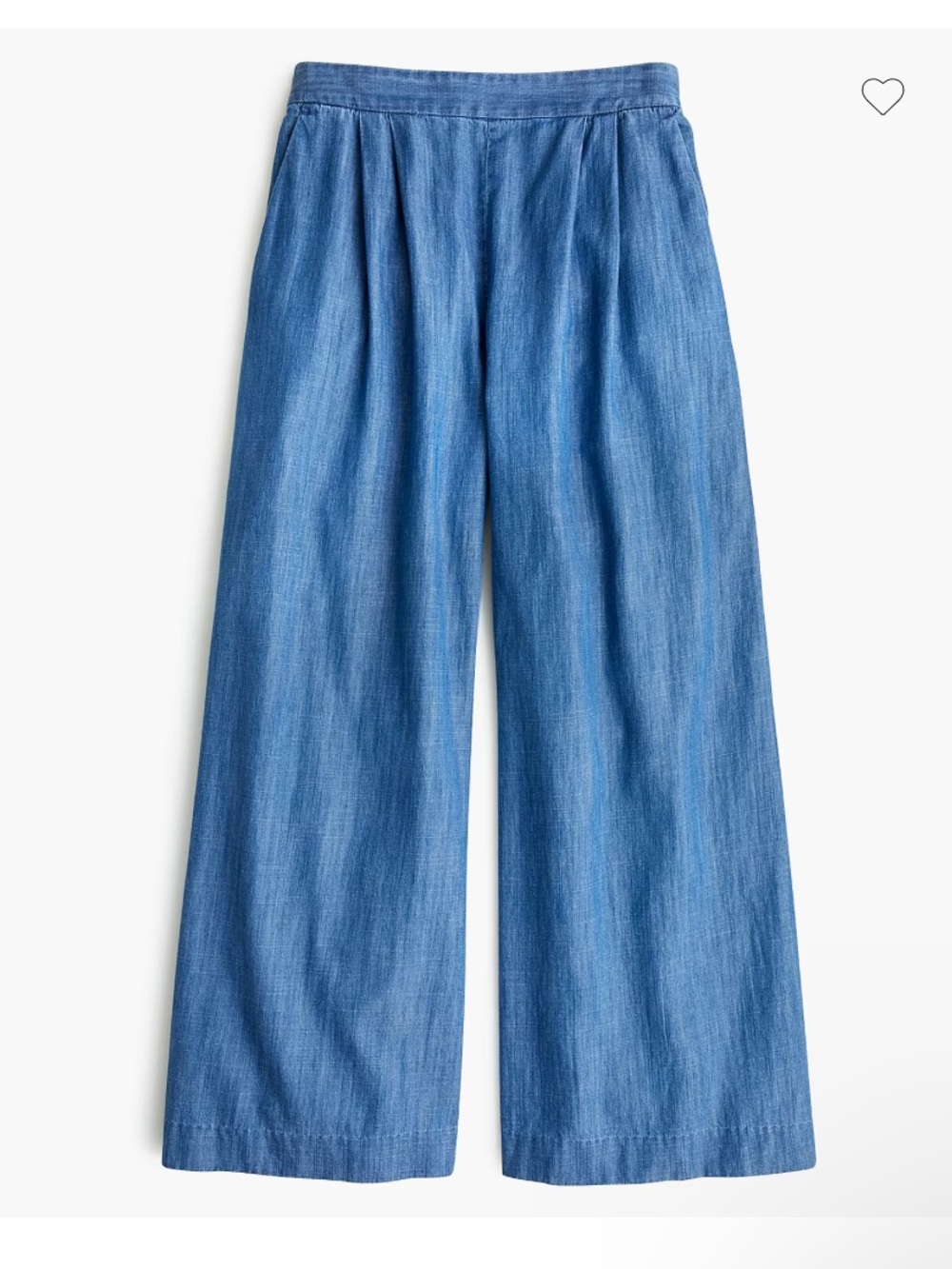 NWT J. Crew Wide-leg cropped chambray pant - Picture 1 of 6
